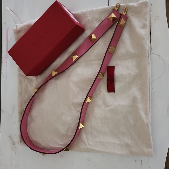Valentino Garavani Accessories - VALENTINO GARAVANI  Roman stud replacement strap pink gold NWB $390